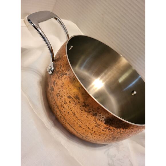 Il Mulino NY Copper & Stainless Steel 8" Pot with Dual Handles 4" Deep - Picture 6 of 9